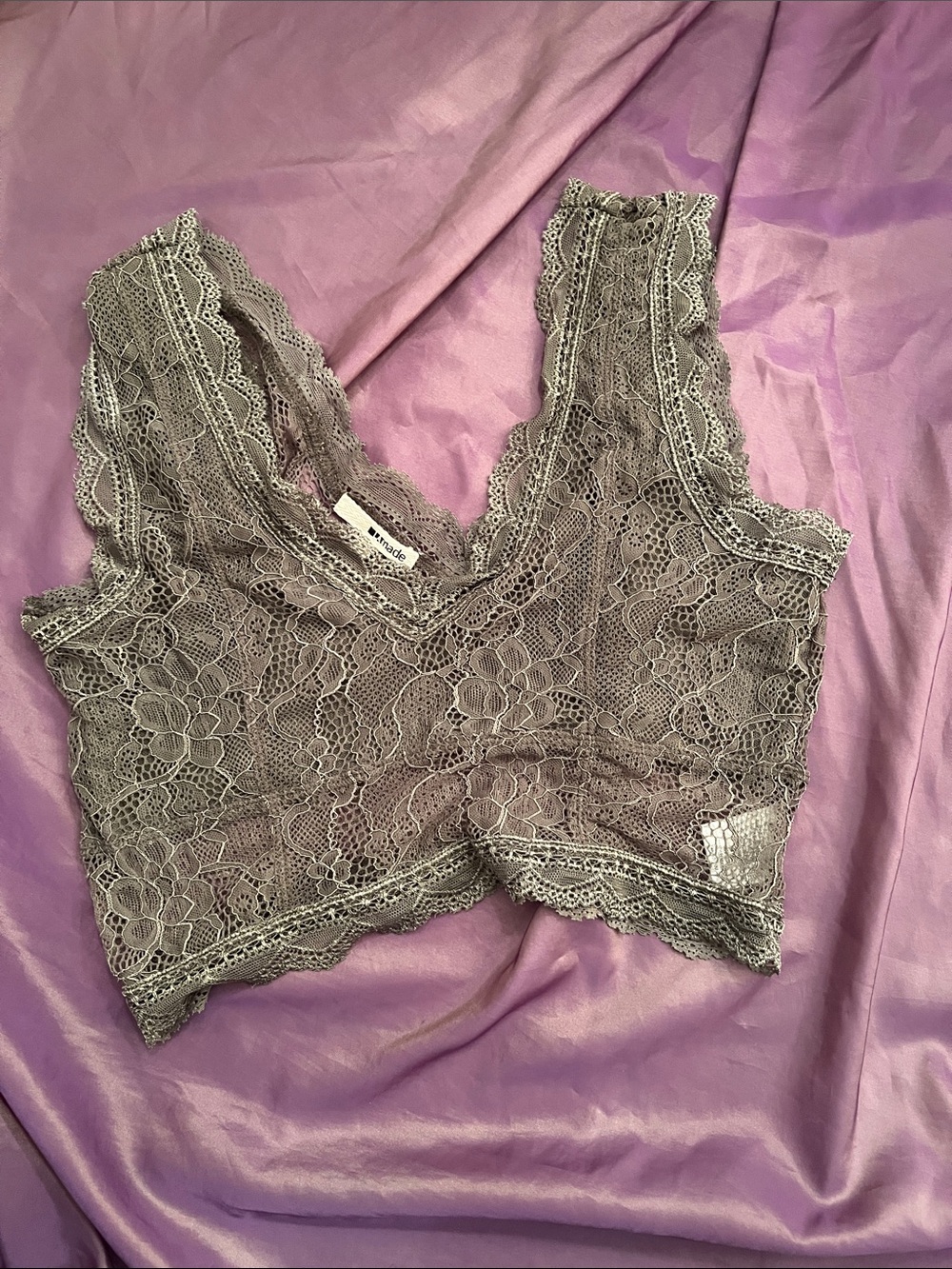Delicate Lace Crop Bralette - green